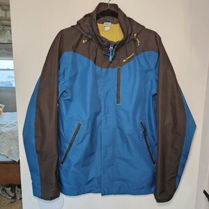 VGUC Quechua Forclaz 100 Rain Jacket Lyons Wenge Medium Teal Black